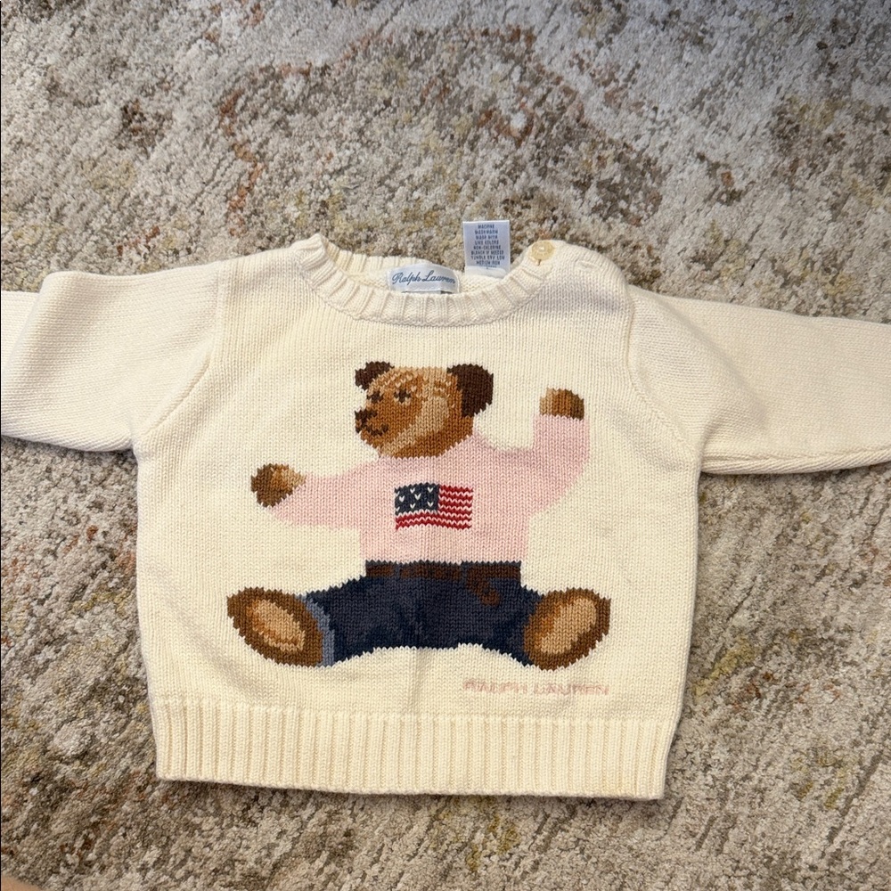 Ralph Lauren Cream Bear Sweater